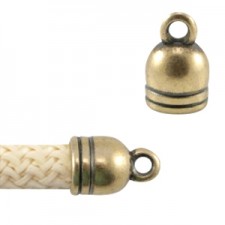 DQ metal end cap with eyelet Ø 5mm Antique bronze